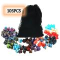 Practical 105Pcs Dungeon & Dragons Polyhedral Dice Set Bar Party Role DND RPG MTG Game. 