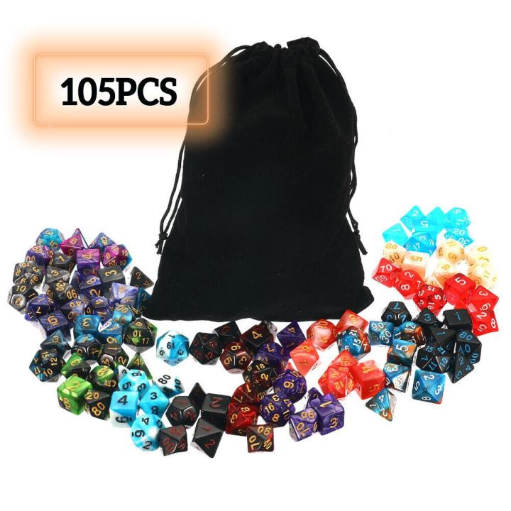 Practical%20105Pcs%20Dungeon%20&%20Dragons%20Polyhedral%20Dice%20Set%20Bar%20Party%20Role%20DND%20RPG%20MTG%20Game%20-%20Image%203