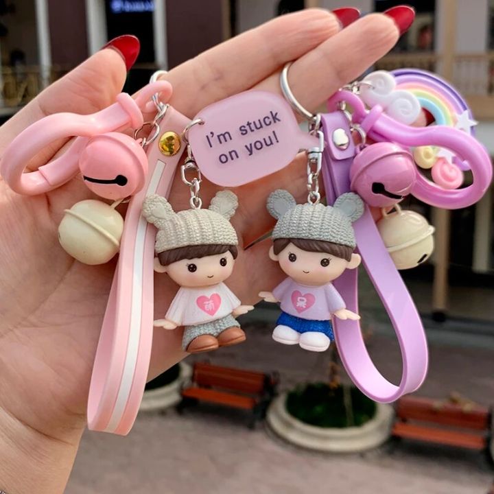 Kawaii%20Creative%20Couple%20Lovers%20Keychain%20A%20Pair%20Of%20Cute%20Men%20And%20Women%20Car%20Key%20Ring%20Female%20Backpack%20BAG%20Pendant%20Bell%20Lanyard%20-%20Image%204
