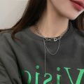 TIMIA Fashion Niche Dainty Safety Pin Gothic Party Jewelry Women Clavicle Chain Sweater Necklace Korean Style Pendant Necklace. 