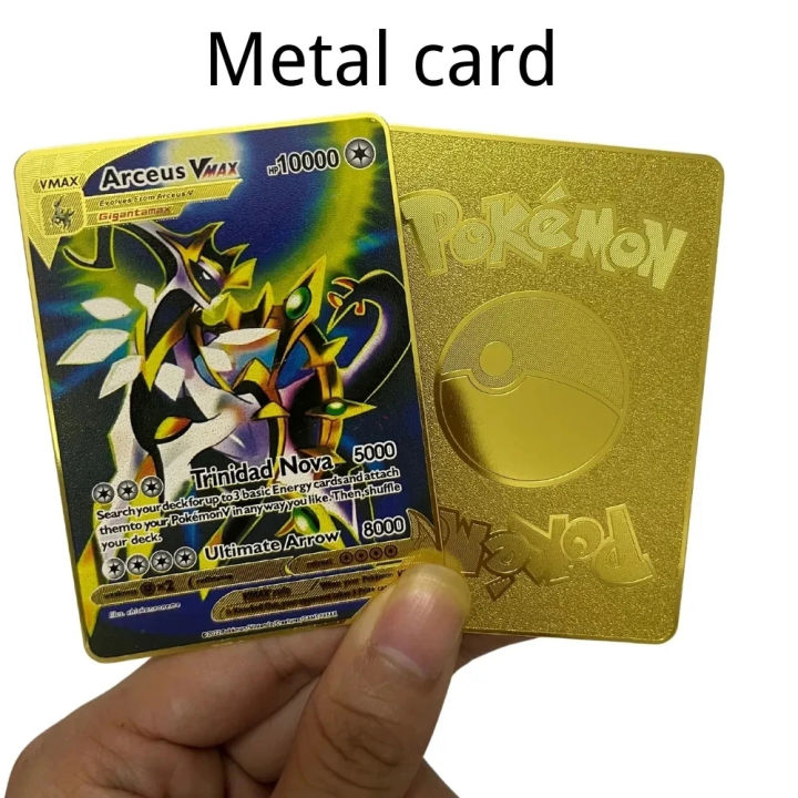 pokemon metal gold card arceus vmax Arceus Vmax 10000 Metal Pokémon Card – Arceus VMAX Gold Inspired, Standard  Size, Display Art, Gift, Ungraded, Near Mint Gold Arceus