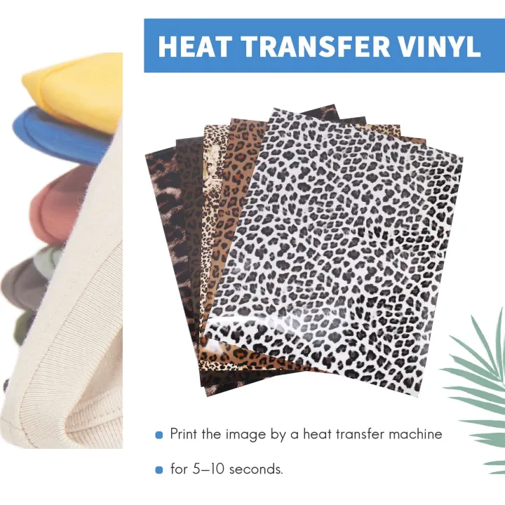 5Pc%20Heat%20Transfer%20Vinyl%20Bundle%2012%20x%2010%20Inches%20Print%20Leopard%20HTV%20Vinyl%20Craft%20Film%20Garment%20Clothing%20for%20T-Shirt%20Decoration%20-%20Image%203