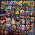 50pcs Aesthetic Cartoon Painted Glass Graffiti Stickers For Guitar Phone Sticker Vintage Craft Supplies Scrapbooking Material. 