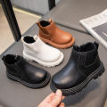 Autumn and winter new children's British style simple boots, boys, martin boots, girls' side zippers, fashion booties, and boots.