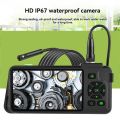 4.5 Inch Inspection Camera with Light 1080P HD Borescope Camera IP67 Waterproof Snake Sewer Camera 7.9mm Triple Lens 15m. 