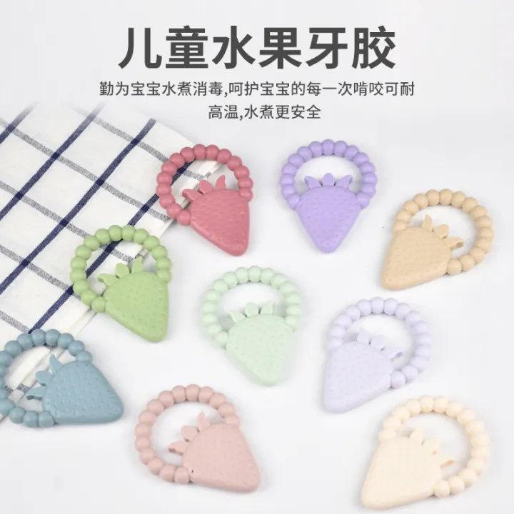 Infant%20and%20toddler%20food%20grade%20silicone%20biting%20toy%20strawberry%20gum%20grinding%20anti%20eating%20hand%20tool%20-%20Image%204