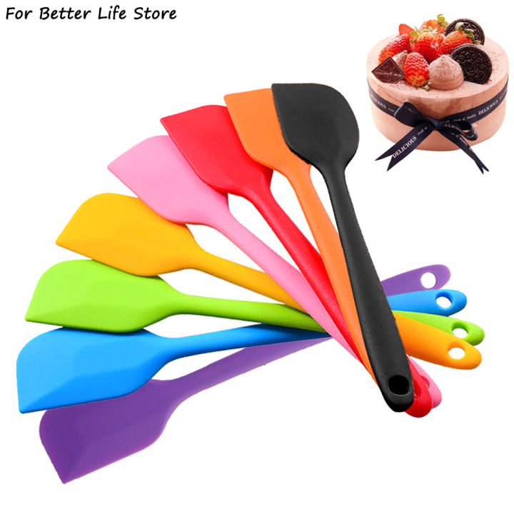 1Pc 8 Colour 35G All-in-one Food Grade Soft Silicone Spatula Scraper Cream Stirring Knife Stick Cake Baking Tool Easy To Clean