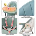 Baby High Chair Baby Plastic Dining Table High Chair Baby Feeding Chair With Wheel. 