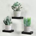 KD CRAFTS Small Size Floating Engineered Wood Showpiece Shelf, Wall Shelf, Corner Shelf, Book Shelf, Wall Mounted for Home Decoration, Showcase Showpiece Set of 3 for Living Room, Bathroom, Bedroom - Black. 