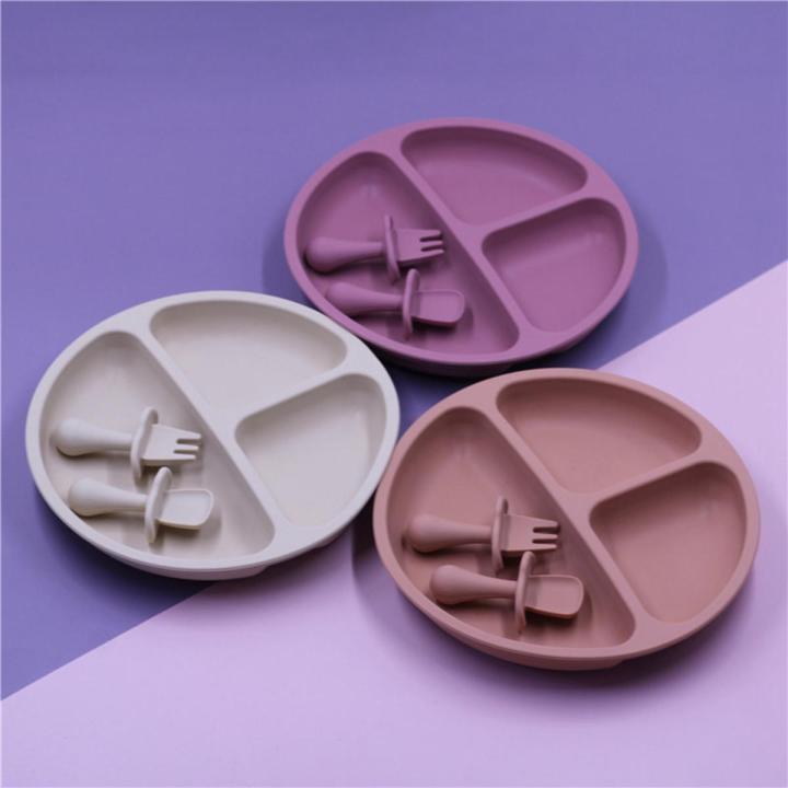 Silicone Baby Tableware with Suction Cup Toddler Plate and