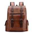2023 Men Backpack PU Leather Bagpack Large Laptop Backpacks Male Mochilas Black Schoolbag For Teenagers Boys Brown Sac A Dos.