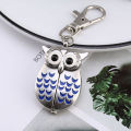 New Flip Korean Style Owl Necklace Pocket Watch Children's Watch Keychain Cartoon Pocket Watch Primary and Secondary School Students Men's Watch. 