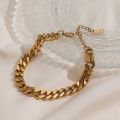 E.B.belle Tarnish Free Hypoallergenic 2.5mm 6mm 8mm Cuban Chain Gold Plated Anklets For Women Summer Beach Foot Bracelet Jewelry.