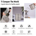 Lixada 400ml Titanium Coffee Pour Over Kettle Coffee Mini Tea Water Camping Pot Stove Top Coffee Pot Gooseneck Picnic Drinkware. 