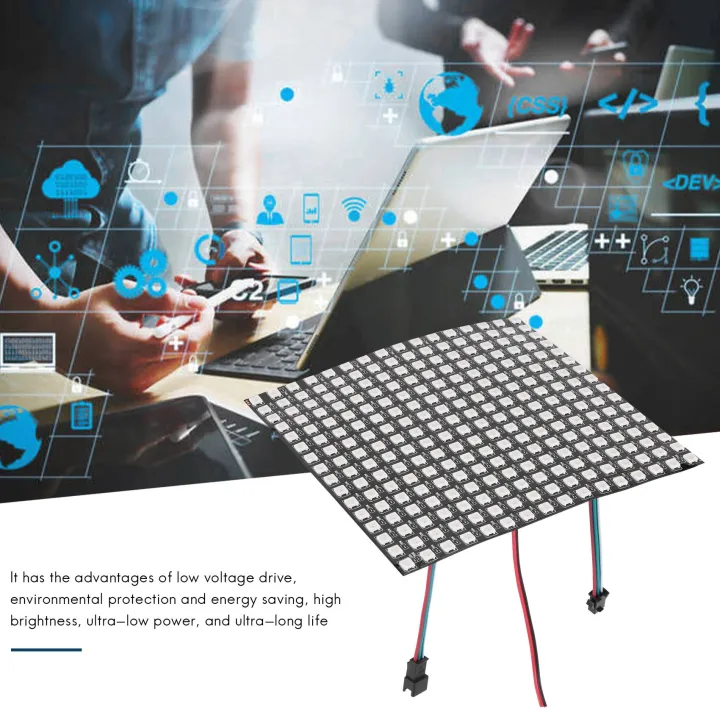 WS2812B%20LED%20RGB%20Flexible%20Pixel%20Panel%2016X16%20Individually%20Addressable%20Panel%20Light%20LED%20Module%20Matrix%20Screen%20-%20Image%204