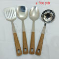 4 pcs or any 1 pcs stainless steel silver color Serving spoon set long rice spoon, Soup Spoon, Slotted Turner, slotted spoon 4 pcs cookware set. 