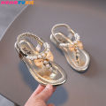 Summer Girls Shoes Bead Flats Fling Princess Shoes Baby Dance Shoes Kids Sandals Children Wedding Shoes Pink.