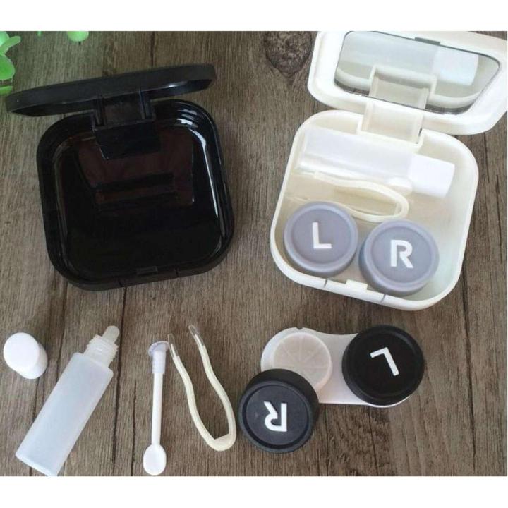 Contact Lens Travel Case Kid Set Storage Pocket Mirror Container Holder Box