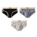 3PCS New Solid Color Cotton New Men's Underwear Breathable Boys Trend Comfortable Briefs A6398.