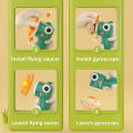2 In1 Flying Disc Saucer Gyro Cartoon Dinosaur Air Rocket Launcher Sport Games Kids Educational Outdoor Toys for Children Gifts. 