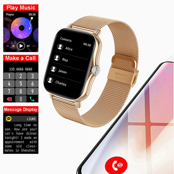 +2pc%20Straps%20Smart%20Watch%20Women%20Men%20Smartwatch%20Square%20Stainless%20Steel%20Smart%20Clock%20BT%20Call%20For%20Xiaomi%20Samsung%20Phone%20Fitness%20Tracker%20-%20Image%203