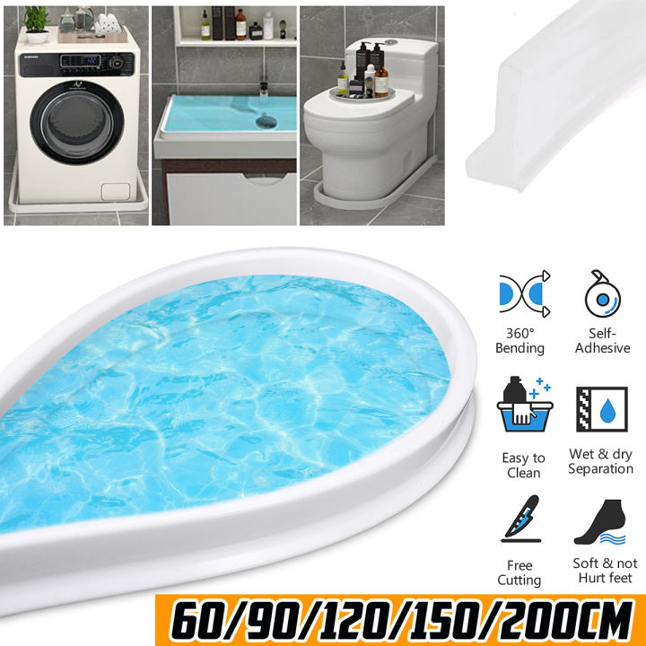 OIMG%2060-200Cm%20Flexible%20Water%20Stopper%20Water%20Retaining%20Strip%20Barrier%20Non-Slip%20Dry%20And%20Wet%20Separation%20Bathroom%20Shower%20Kitchen%20Water%20Stopper%20-%20Image%203