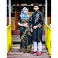 Occasional Dress/Couple Set/Matching Dress/Traditionally Dress/Sari And Panjabi- Block Print Saree & Panjabi - Sari - Saree - শাড়ি - Sari - Sari.