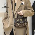 Beibaobao Women's Bag2023New Fashion Messenger Bag Retro Small Square Bag Texture Badge Handbag. 