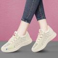 Mesh Surface Shoes Sneakers2023Summer Casual Stylish Flying Woven Breathable Non-Slip Soft Bottom Wild Running Shoes.