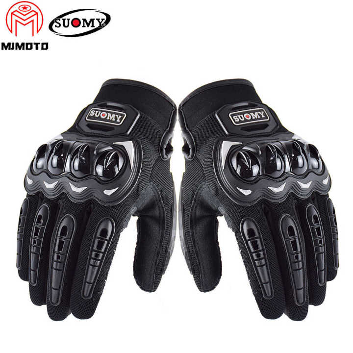 Suomy Shockproof Winter Breathable Mesh Motorcycle Racing Gloves Touch Screen Off Road Motorbike Riding Gloves - Black
