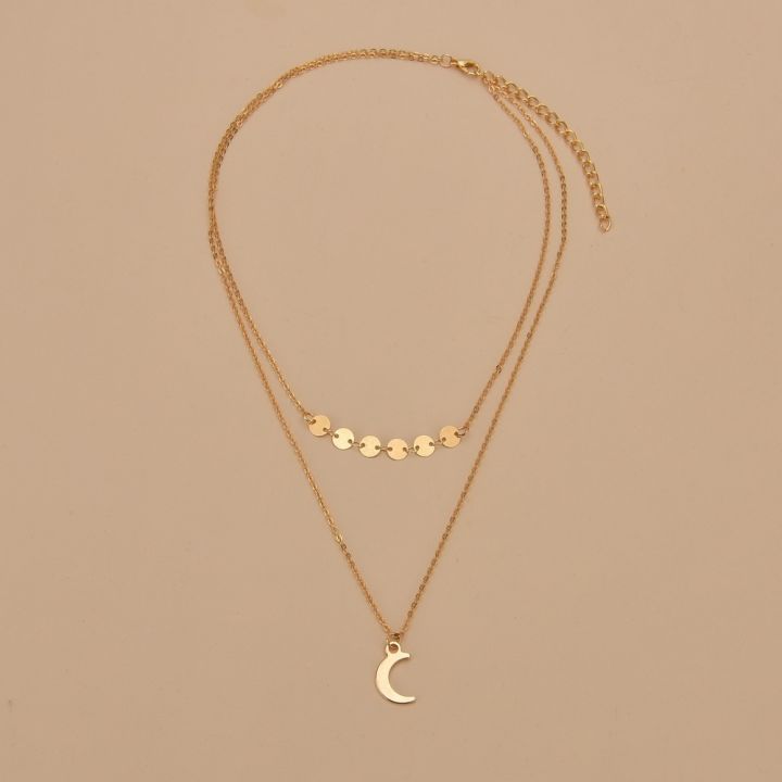 European%20and%20American%20cross-border%20jewelry%20gold%20chain%20iron%20single%20pendant%20moon%20disc%20chain%20pendant%20double%20necklace%20-%20Image%202