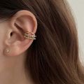 Minimalist Simple Round Multi-layer  Small Ear Circle  Ear Bone Clip Clip Earrings Set Women Earrings  Ear Cuff. 