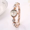 Fashionable Waterproof Women's Metal Strap Watch Exquisite 5pcs Diamond Inlaid Ladies Quartz Watch Set Girl's Minimalist Watches. 