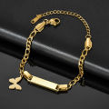 Gold Plated Personalized Baby Bracelet Customized Name Jewelry Nameplate Engraved Bangle Children's Jewelry for Boy Girls Gift. 