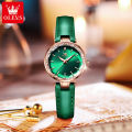 （New）OLEV Luxury Diamond-tudded Quartz Watch For Women Elegant Temperament Leather trap Waterproof Writwatch - 6645. 