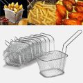 Stainless Steel Mini French Fries Basket Square Fryer Baskets, FDA Grade Kitchen Cooking Tool Food Presentation Tableware. 