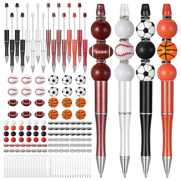 16 Set Plastic Ball Beadable Pens Ball Pens Ballpoint Pen Bulk DIY