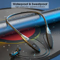 New Wireto TW Earphone Half In-Ear Headphone Bluetooth 5.3 Earphone Neck Hanging Earbud LED Diplay Earbud Waterproof port Earphone HIFI tereo Headet Magnetic Earbud. 