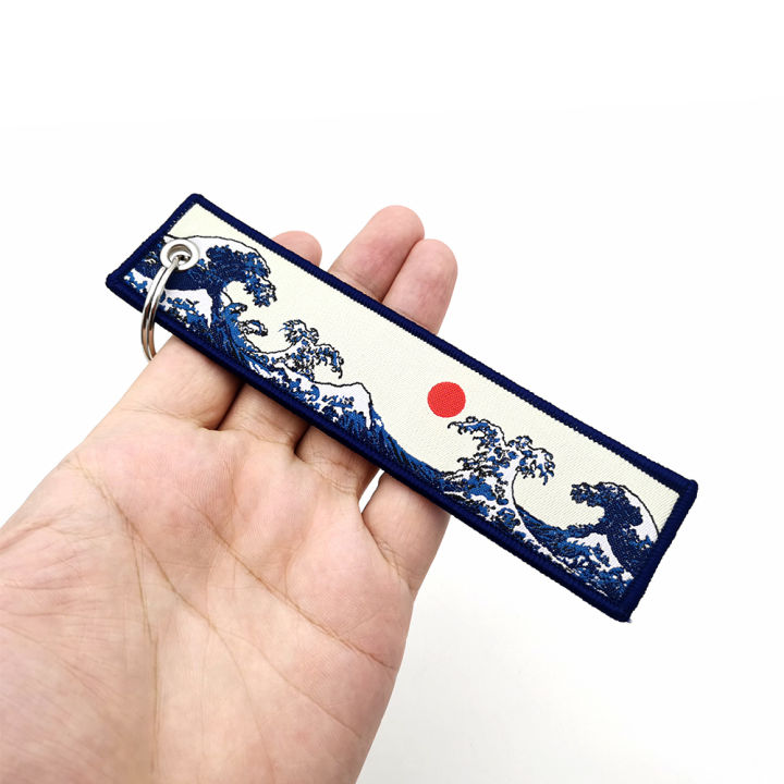 JDM%20Car%20Fabric%20Keychain%20Key%20Ring%20Hokkaido%20waves%20Key%20Tag%20Kanagawa%20Surfing%20Embroidered%20Key%20Chain%20Man%20Automotive%20Accessories%20-%20Image%205