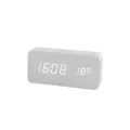 Wooden Digital Alarm Clock with Wireless Charging, LED Clock with Time, Date,Temperature, Desk Clocks for Office,Bedside Clock. 