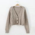 Autumn Winter Short High Waist Solid Color Sweater Women Single-breasted Knit Cardigan Small Sweter Women Jacket New Top Femme. 