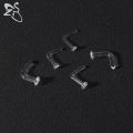 ZS 1 Piece Glass Clear Nose Piercing Retainer I L Shape Nose Studs Invisible Nostril Helix Cartilage Piercings Jewelry 18-10G. 