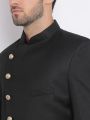 Raj Fashion Black Western Solid Sherwani Set |SRW-26LB.