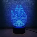 【Hey my home】Fashion Cool Star War Millennium Falcon 3D LED 7 Changing Night Light Bulb Luminaria Decoration Kids Gift Toys. 