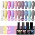 UR SUGAR 10PCS Set Macarone Fluorescence Color Gel Polish Set Gel Nail Art All For Manicure Semi-Permanent Varnish Hybrid Gel. 