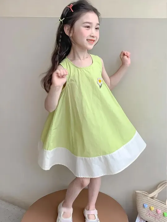 Girls%20fashionables%20Sleeveless%20Dress%20Children%20Sleeveless%20Skirt%20Flower%20Sweet%20Princess%20Kids%20Girls%20Dress%20-%20Image%202
