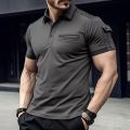 2023 Summer New Men's Casual Short-Sleeved Polo Shirt Trip Fashion Pocket T-Shirt Men's Breathable Polo Shirt Men's Clothing. 