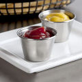 Pack of 12 - Premium Brushed Stainless Steel Condiment Sauce Cups Spices Pots Liquid Dips Bowls - 2.5Oz 70Ml.