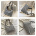 Elegant Clutch Purse Wedding Shoulder Bag Bridal Handbag Rhinestone Satchel Bag Rhinestone Bag Rhinestone Underarm Bag.