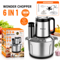 Sokany Wonder Chopper SK-06019 Electric Meat Grinder Food Processor Vegetable Mincer Blender 6-in-1 Stainless Steel 3.0L with 800W Copper Motor Double Layer Four Blades for Home Kitchen - Multi-functional Kitchen Appliance, Ideal for Chopping & Grinding!!. 
